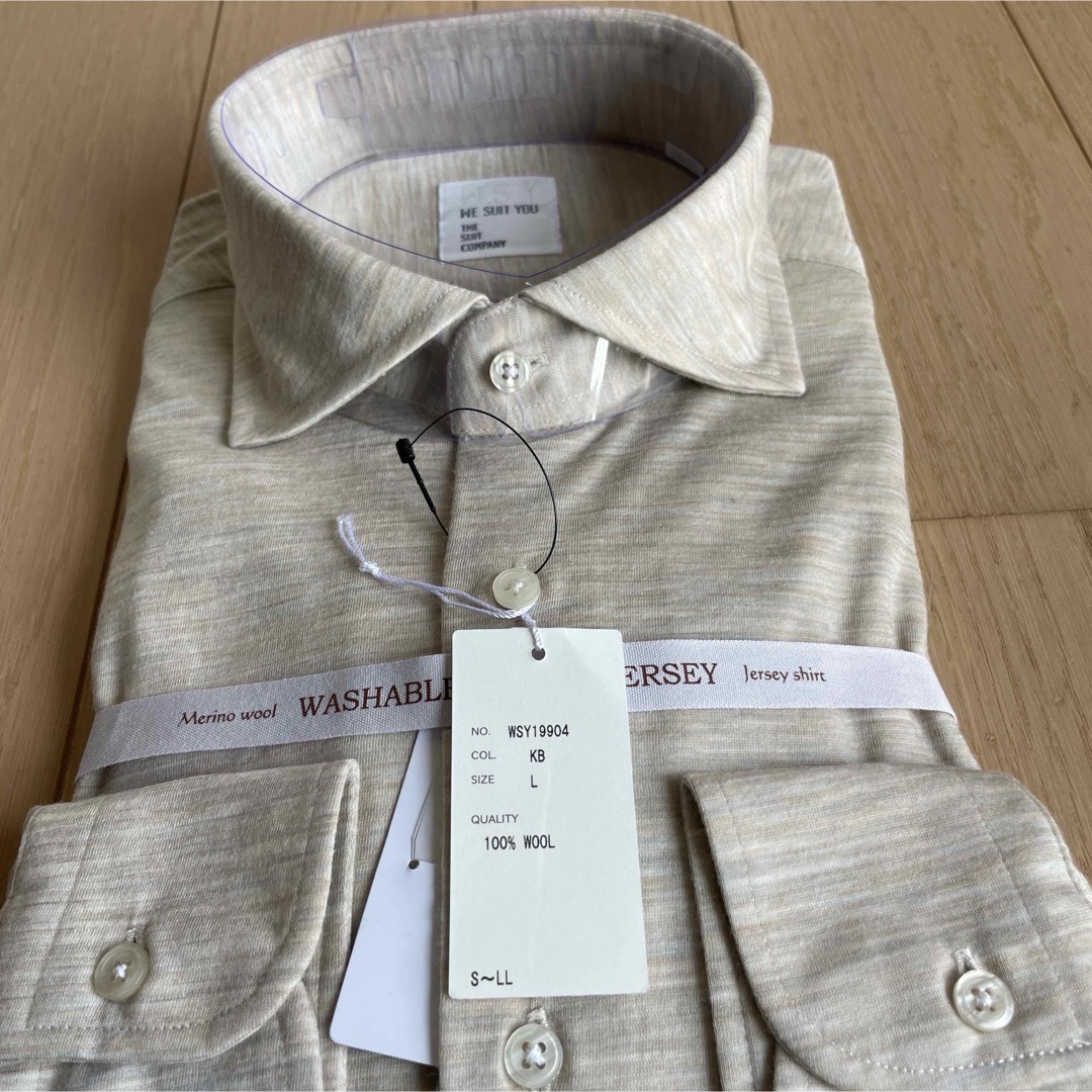 THE SUIT COMPANY(スーツカンパニー)のスーツカンパニー　長袖ドレスシャツ　ウールジャージー素材　サイズL 41-84 メンズのトップス(シャツ)の商品写真