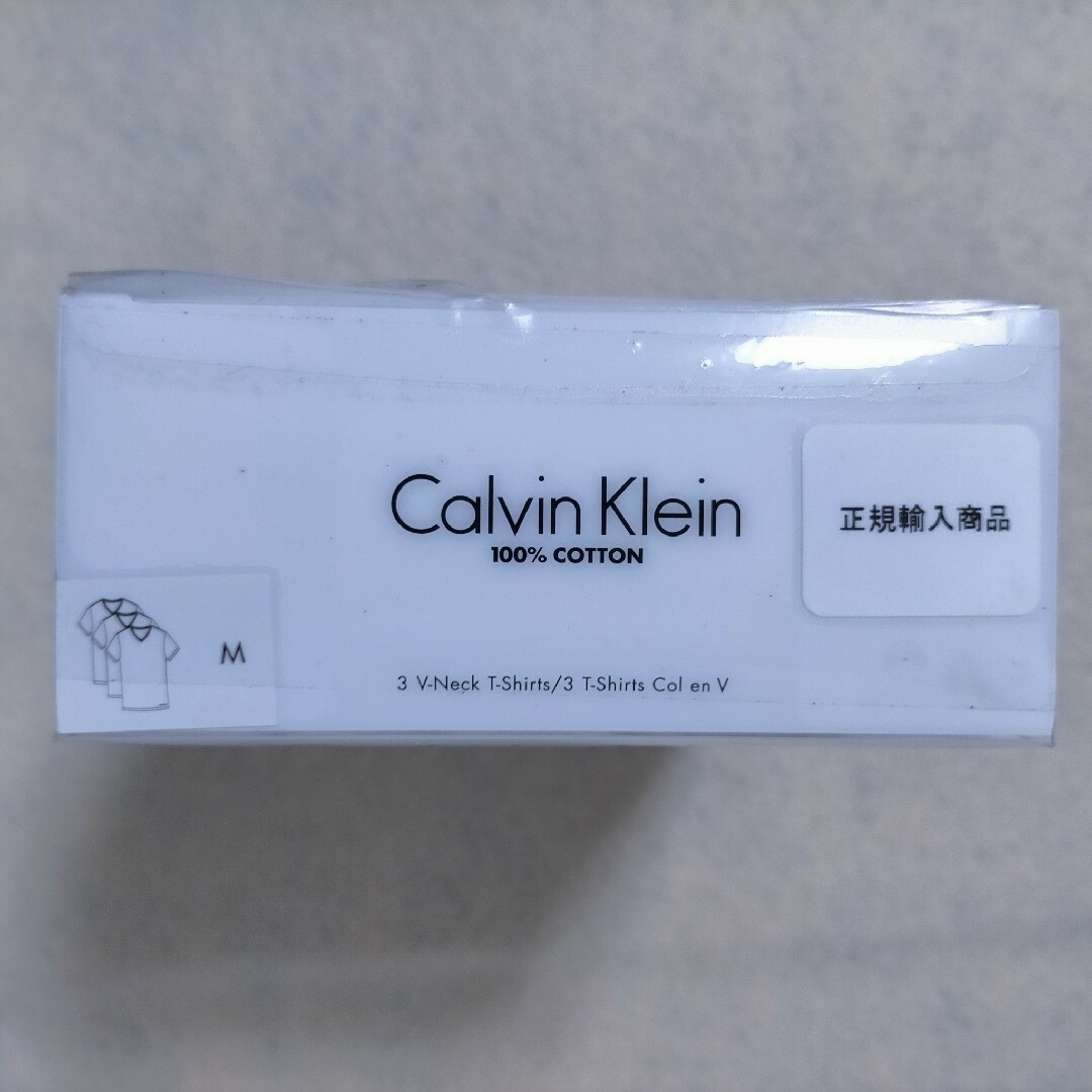 Calvin Klein(カルバンクライン)のM 正規輸入品 Vネック Tシャツ 白 カルバンクライン 綿 3枚 メンズのトップス(Tシャツ/カットソー(半袖/袖なし))の商品写真