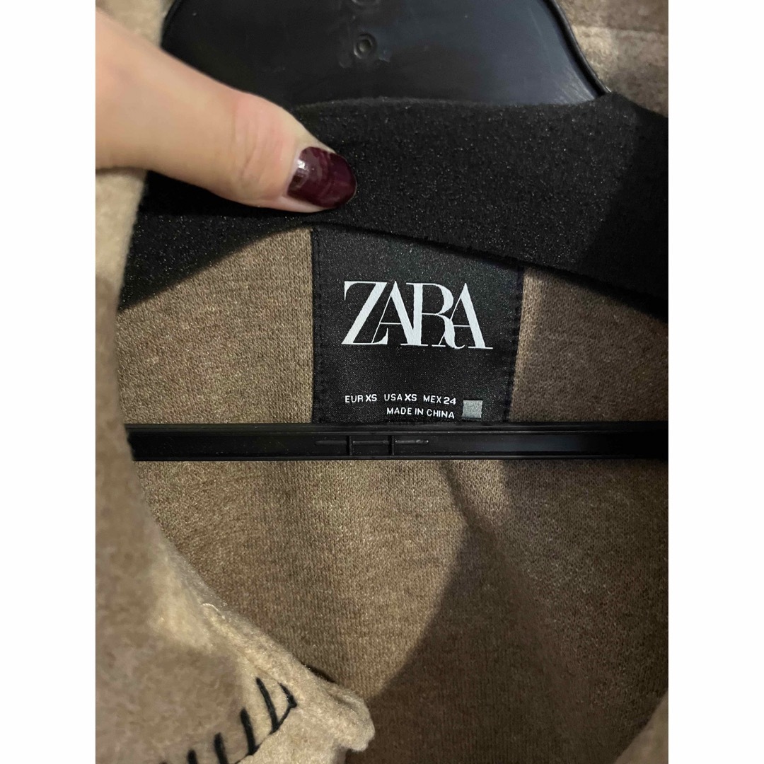 ZARA(ザラ)のZARA ザラ ソフトシャツジャケット コントラストトップステッチ XS レディースのジャケット/アウター(ニットコート)の商品写真