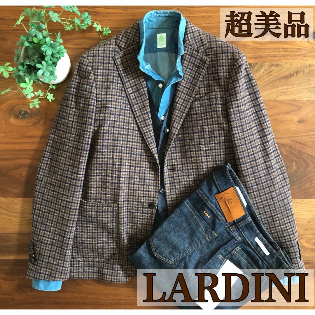 LARDINI - 【超美品/秋冬】LARDINIラルディーニブラウンチェック