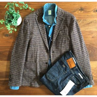 超美品!! LARDINI ラルディーニ ジャケット ツイード チェック 46