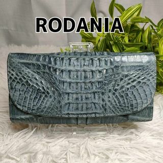 RODANIA - ロダニア 長財布 クロコダイル グレー rodania 財布 カイマン ネイビー