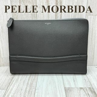 ✨大人の色気✨ PELLE MORBIDA セカンドバック 型押し グレー-