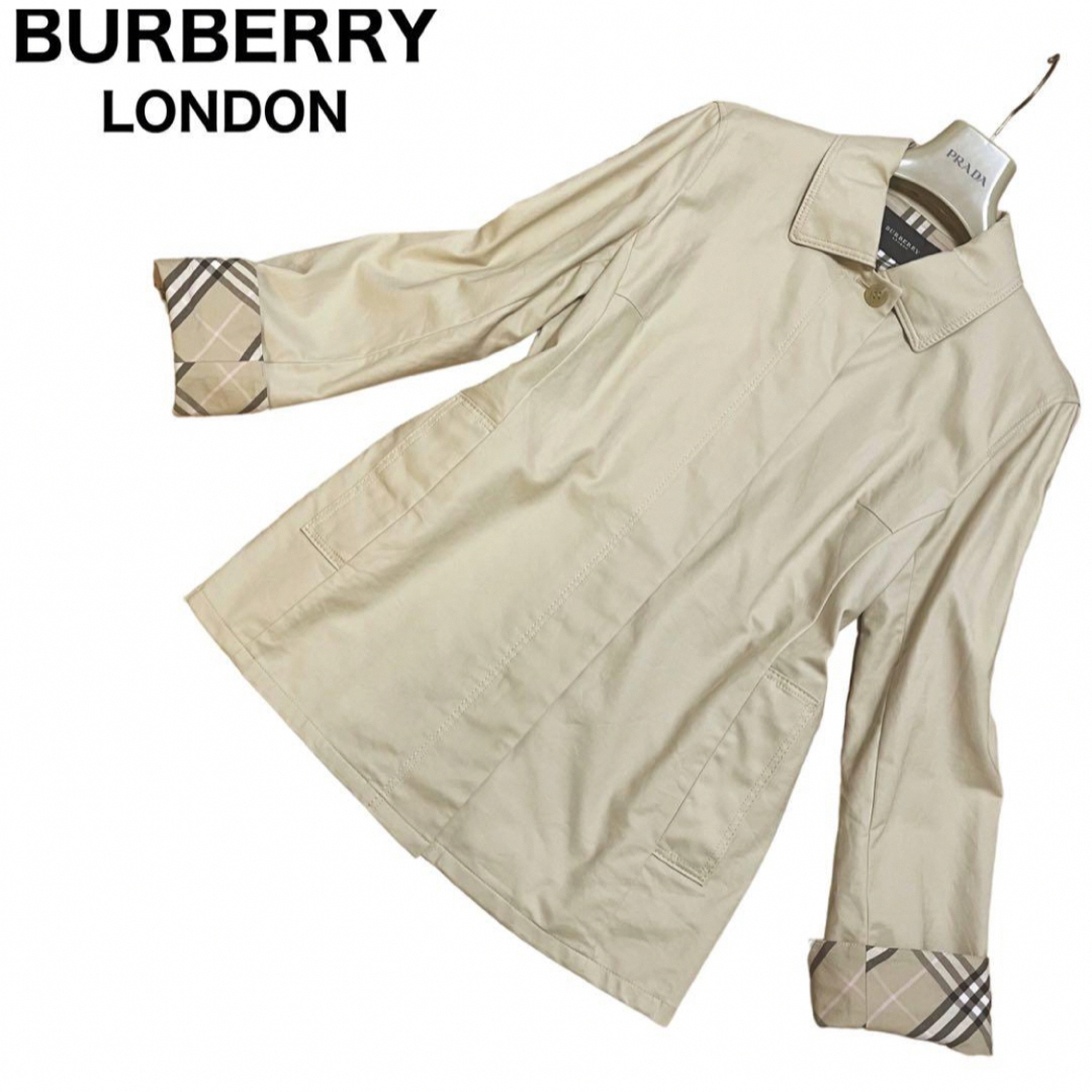 BURBERRY - BURBERRY LONDON ステンカラーコート 比翼 ミドル丈 ノバ