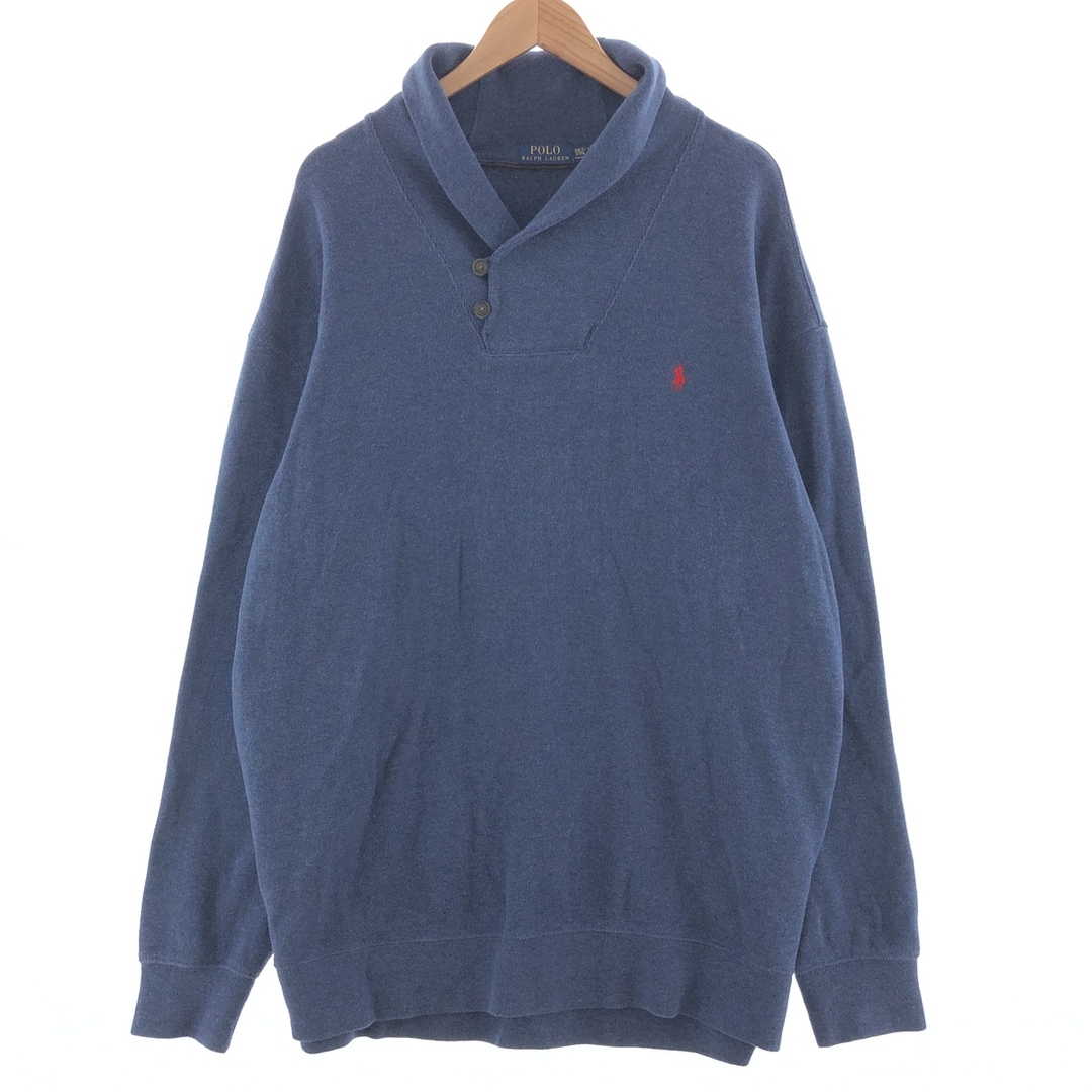 Ralph Lauren(ラルフローレン)の古着 ラルフローレン Ralph Lauren POLO RALPH LAUREN ショールカラー ハーフボタン スウェットシャツ トレーナー メンズXXL /taa002069 メンズのトップス(スウェット)の商品写真