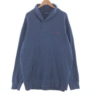 ラルフローレン(Ralph Lauren)の古着 ラルフローレン Ralph Lauren POLO RALPH LAUREN ショールカラー ハーフボタン スウェットシャツ トレーナー メンズXXL /taa002069(スウェット)