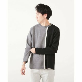 メンズメルローズ(MEN'S MELROSE)の【ブラック】パネルジャガードクルーネックセーター(その他)