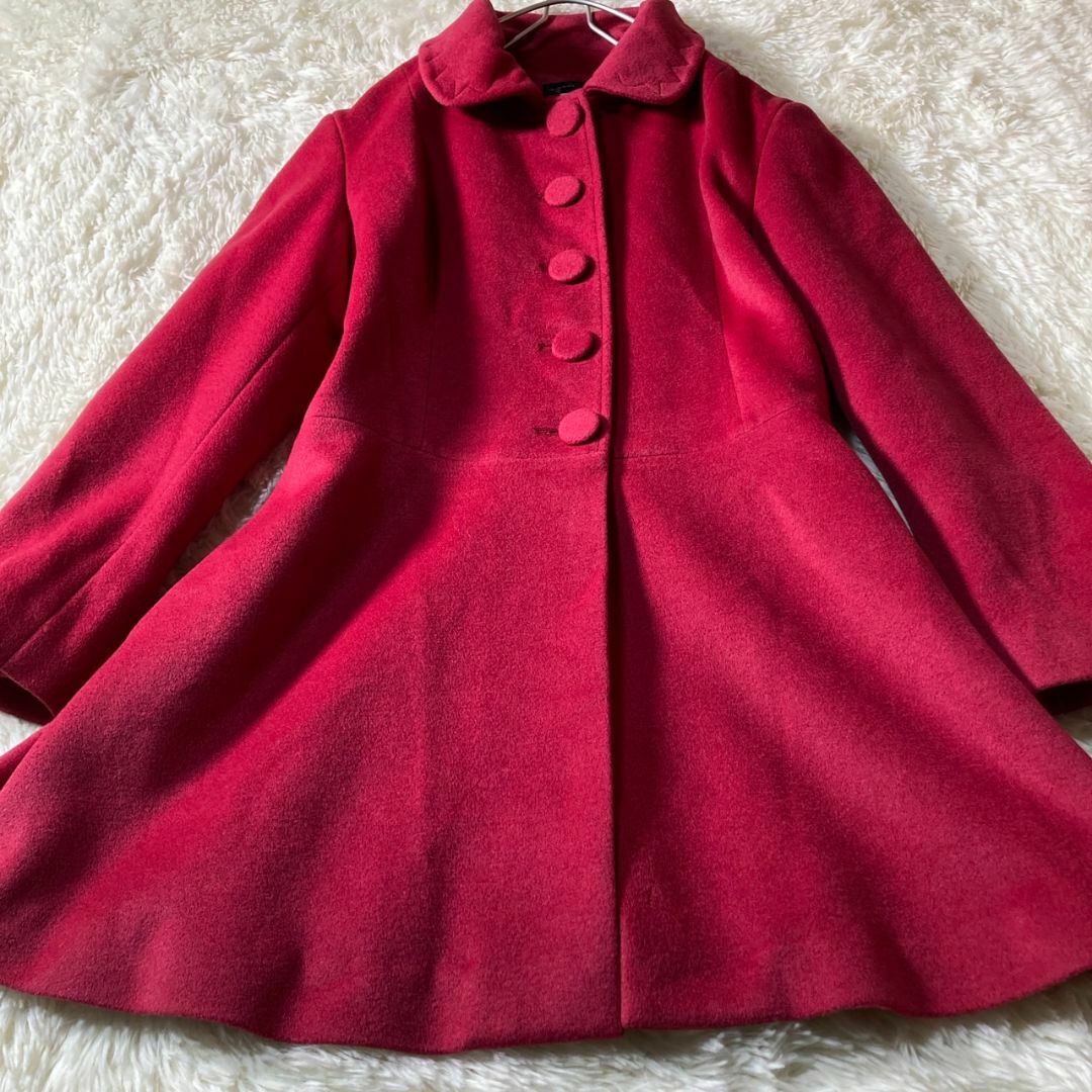 agnes b. アニエスベー ウールアンゴラ ロングコート 赤 ジャケット