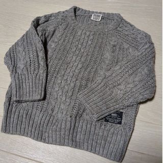 エフオーキッズ(F.O.KIDS)の美品　100　サイズ　ニット　グレー　グレージュ　ざっくりニット　男の子　女の子(ニット)