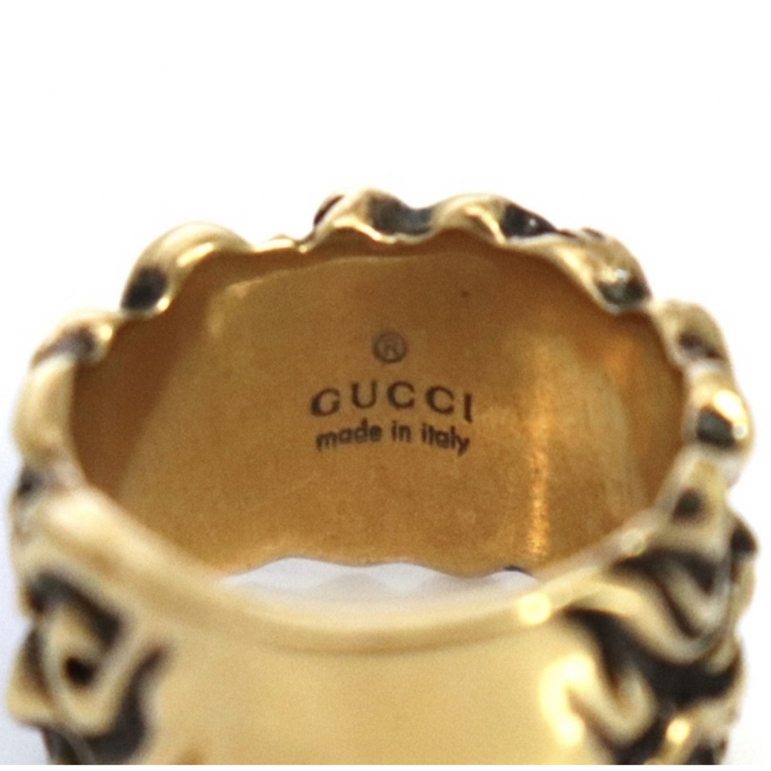 GUCCI ライオン たてがみ リング 指輪 ゴールド Mサイズ-