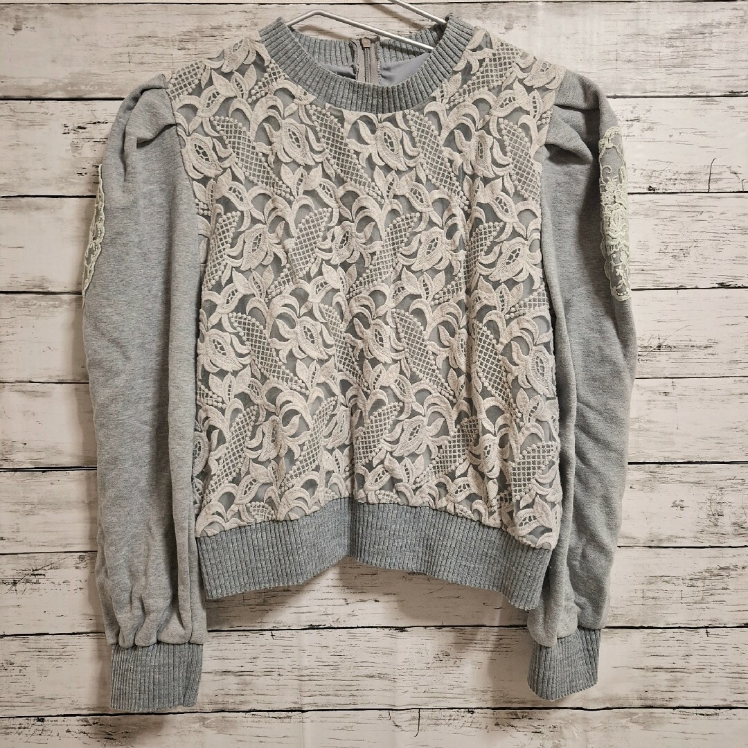 TOMORROWLAND(トゥモローランド)のeneu lace sweat pullover 美品 レディースのトップス(トレーナー/スウェット)の商品写真