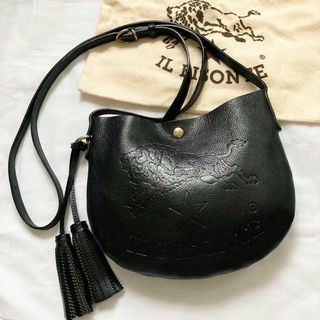 極美品✨IL BISONTE イルビゾンテ ショルダーバッグ 本革 ブラック 黒