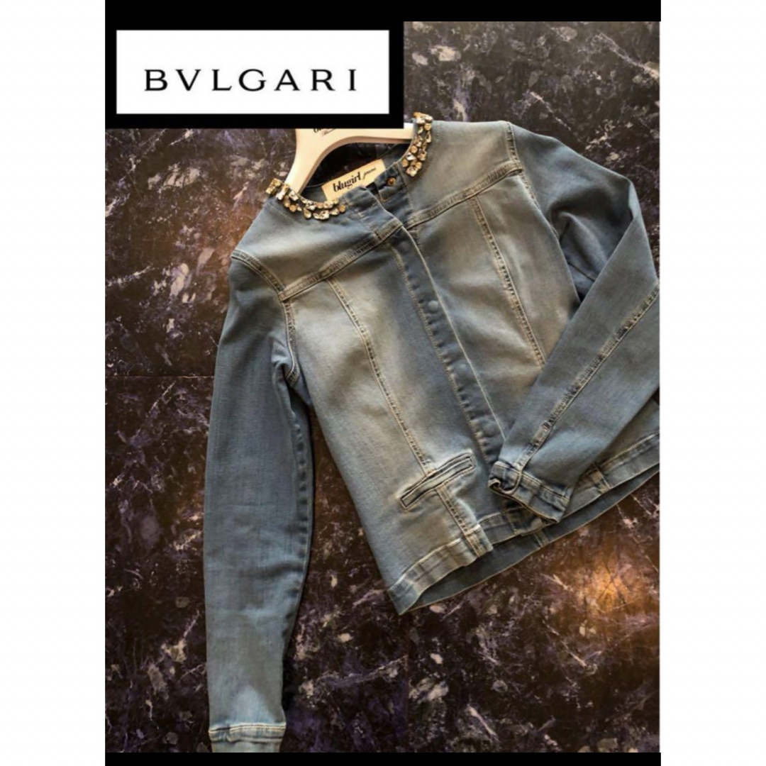 メンズブルガリ BVLGARI デニムジャケット denim ビジュー