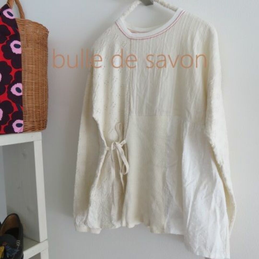 新品 bulle de savon ビュルデサボン　パッチワーク　カットソーカットソー(長袖/七分)