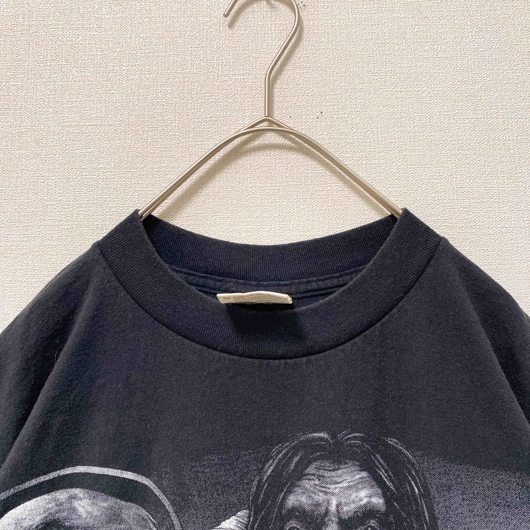 US古着　半袖Tシャツ　ビッグプリント　背面プリント　男女兼用　黒色　Lサイズ メンズのトップス(Tシャツ/カットソー(半袖/袖なし))の商品写真