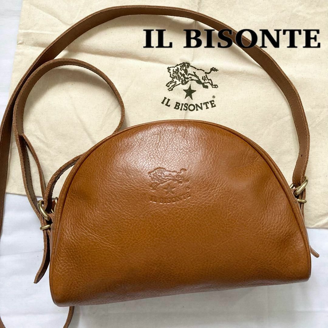 美品 IL BISONTE イルビゾンテ ショルダーバッグ レザーブラウン-
