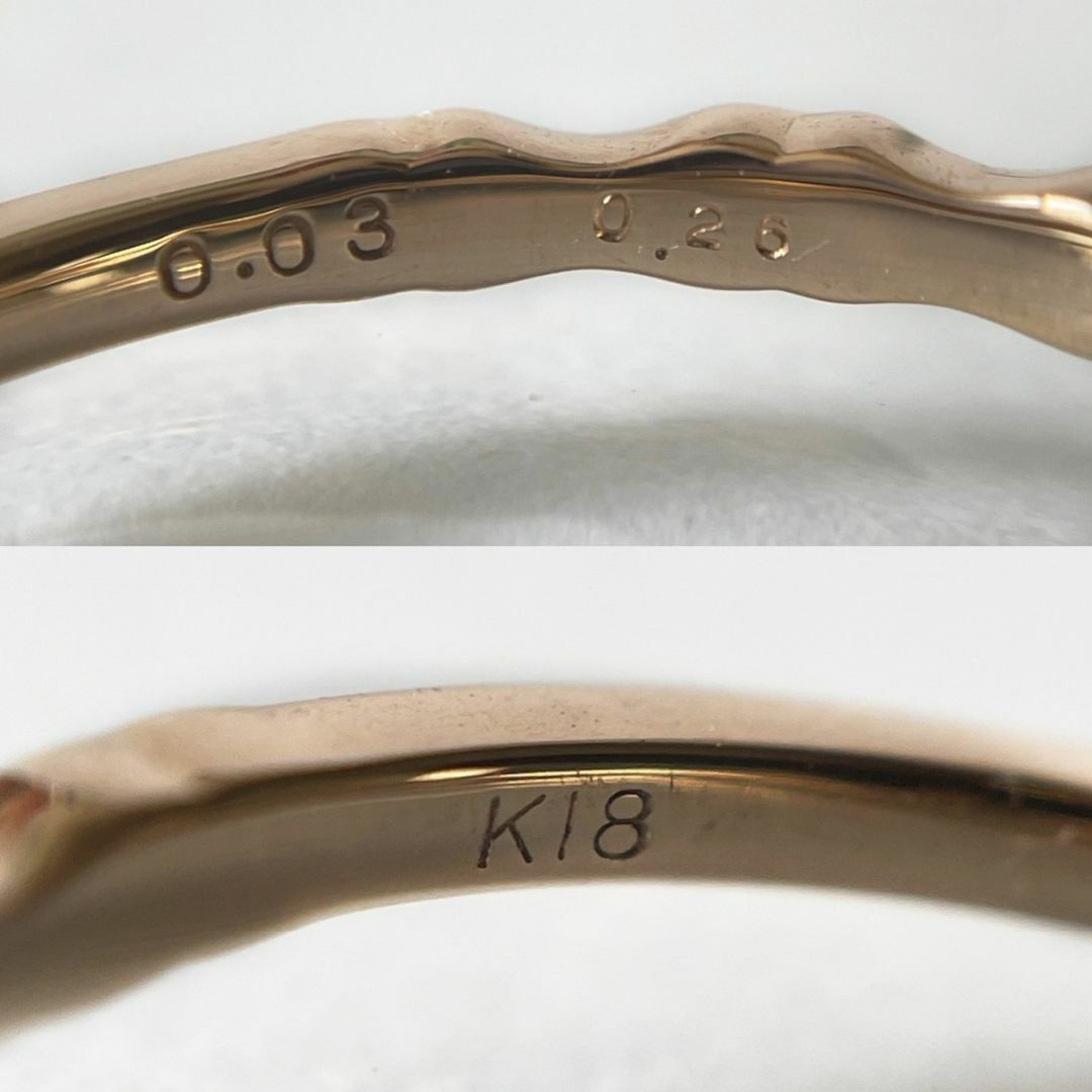 K18PG 天然グリーンガーネット 0.26ct 天然ダイヤモンド 0.03ct レディースのアクセサリー(リング(指輪))の商品写真