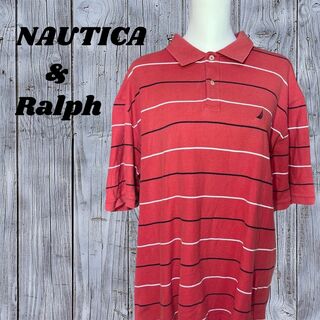 ノーティカ(NAUTICA)のNAUTICA & Ralph コラボ　ボーダーポロシャツ　メンズ　赤(ポロシャツ)