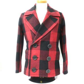 TMT ティー・エム・ティー/バッファロー チェック ペア コート Pコート BAFFALO CHECK PEA COAT red/TJK-F1708/Sサイズ/メンズアウター/Aランク/65【中古】(ダッフルコート)