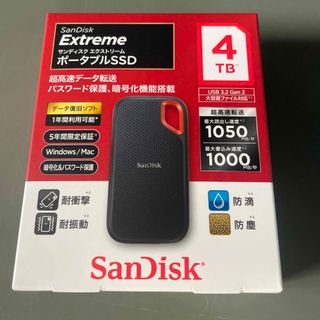 サンディスク(SanDisk)のSanDisk エクストリーム ポータブルSSD 4TB(PC周辺機器)