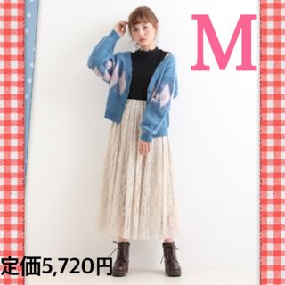 マジェスティックレゴン(MAJESTIC LEGON)のマジェスティックレゴン　レースプリーツスカート　ロングスカート　ロング丈　花柄(ロングスカート)