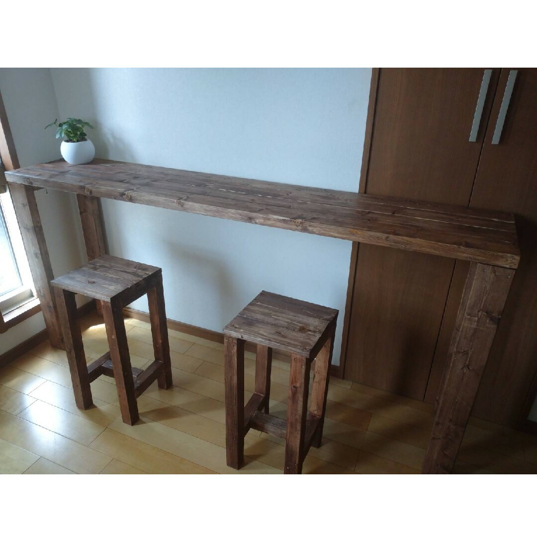 無垢材カウンターテーブル　ダイニングテーブル　180 アンティーク　木材