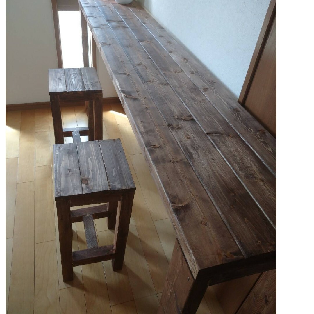 無垢材カウンターテーブル　ダイニングテーブル　180 アンティーク　木材