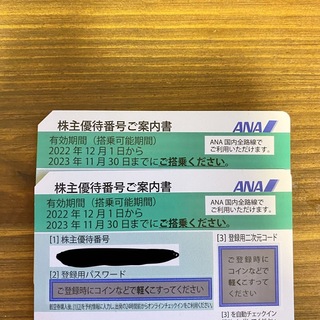 ANA 株主優待券 2枚 【即日発送可能】(航空券)