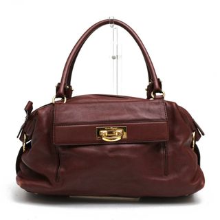 フェラガモ／Salvatore Ferragamo バッグ ハンドバッグ 鞄 トートバッグ レディース 女性 女性用レザー 革 本革 レッド ブラウン  赤 茶 BW-21 A896 SOFIA ソフィア ガンチーニ ミニボストン