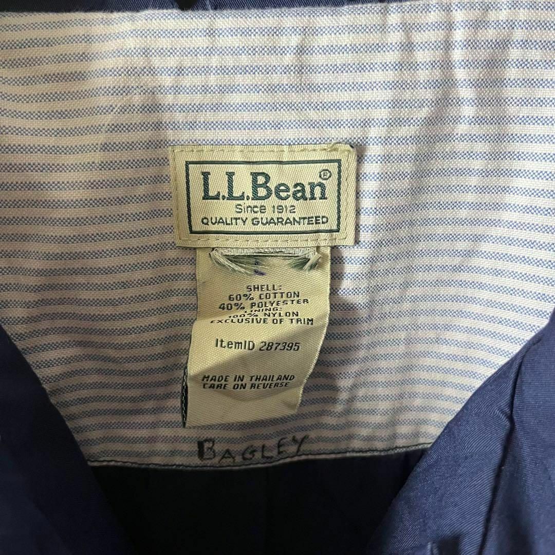 L.L.Bean(エルエルビーン)のエルエルビーン　トレンチコート　ネイビー　Lサイズ　海外古着 メンズのジャケット/アウター(トレンチコート)の商品写真