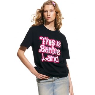 ザラ(ZARA)のZARA×Barbie 限定コラボ スパンコールTシャツ S(Tシャツ(半袖/袖なし))