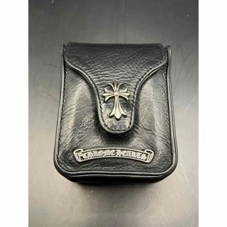 クロムハーツ(Chrome Hearts)の正規美品 クロムハーツ レザーポーチ②/クロス スクロール (タバコグッズ)