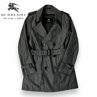 バーバリーブラックレーベル(BURBERRY BLACK LABEL)の【美品】バーバリーブラックレーベル ダブルトレンチコート ノバチェックグレー L(トレンチコート)