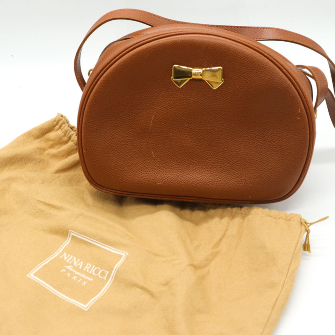 NINA RICCI(ニナリッチ)のニナリッチ ショルダーバッグ フランス製 リボン 斜め掛け ブランド 鞄 カバン レディース ブラウン NINA RICCI レディースのバッグ(ショルダーバッグ)の商品写真
