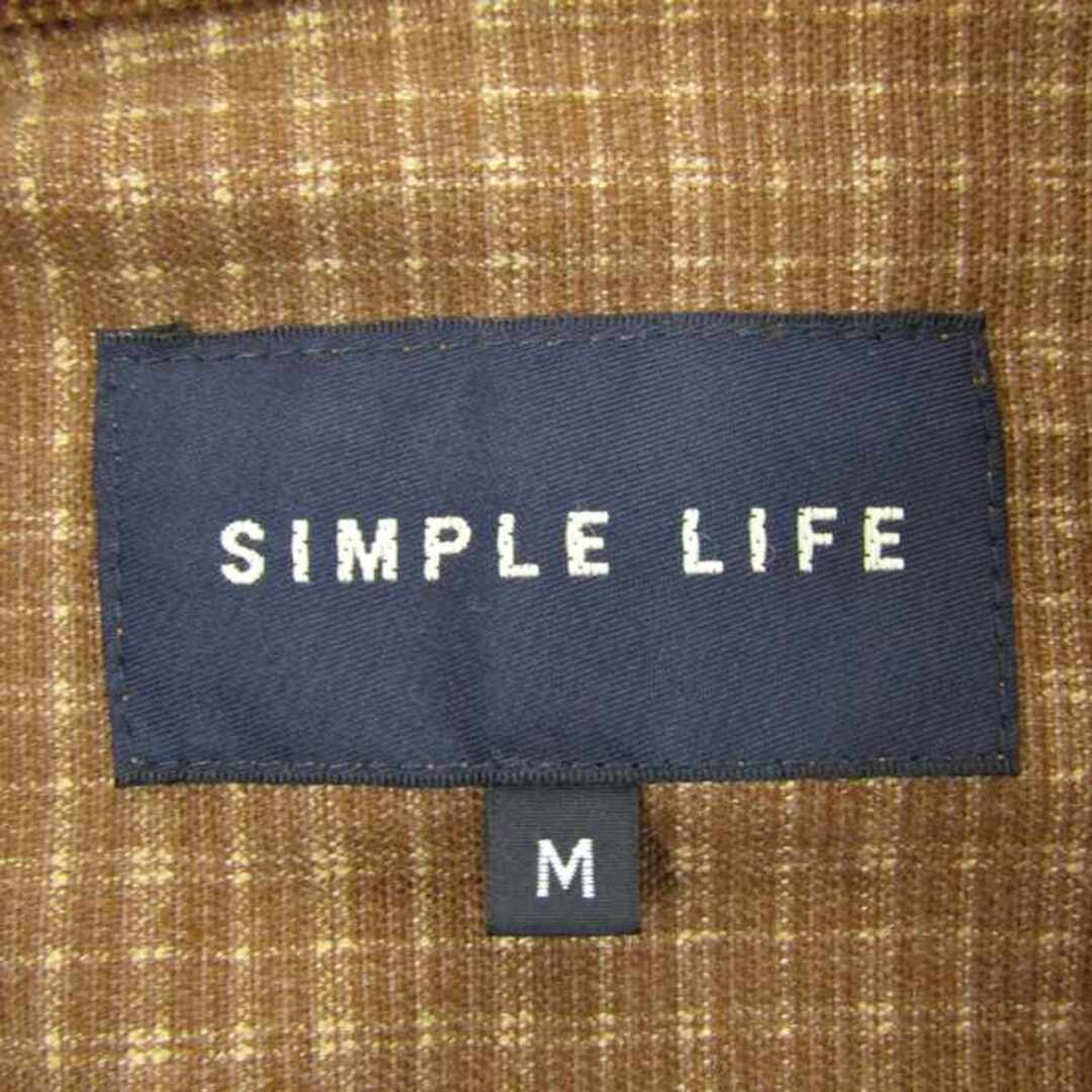 シンプルライフ ブルゾン シャツジャケット 無地 アウター メンズ Mサイズ ブラウン SIMPLE LIFE メンズのジャケット/アウター(ブルゾン)の商品写真