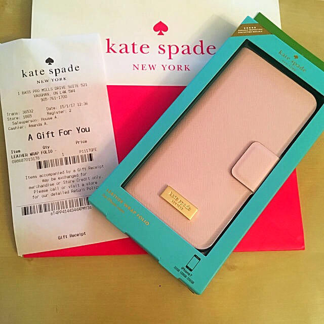 kate spade new york(ケイトスペードニューヨーク)のSALE♠︎kate spade♠︎新品 iPhone7 手帳ケース pink スマホ/家電/カメラのスマホアクセサリー(iPhoneケース)の商品写真