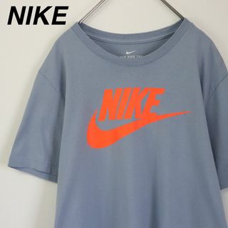 ナイキ(NIKE)の【大人気】ナイキ／Tシャツ　デカロゴ　Lサイズ　薄青　ネオンカラー　蛍光色　古着(Tシャツ/カットソー(半袖/袖なし))