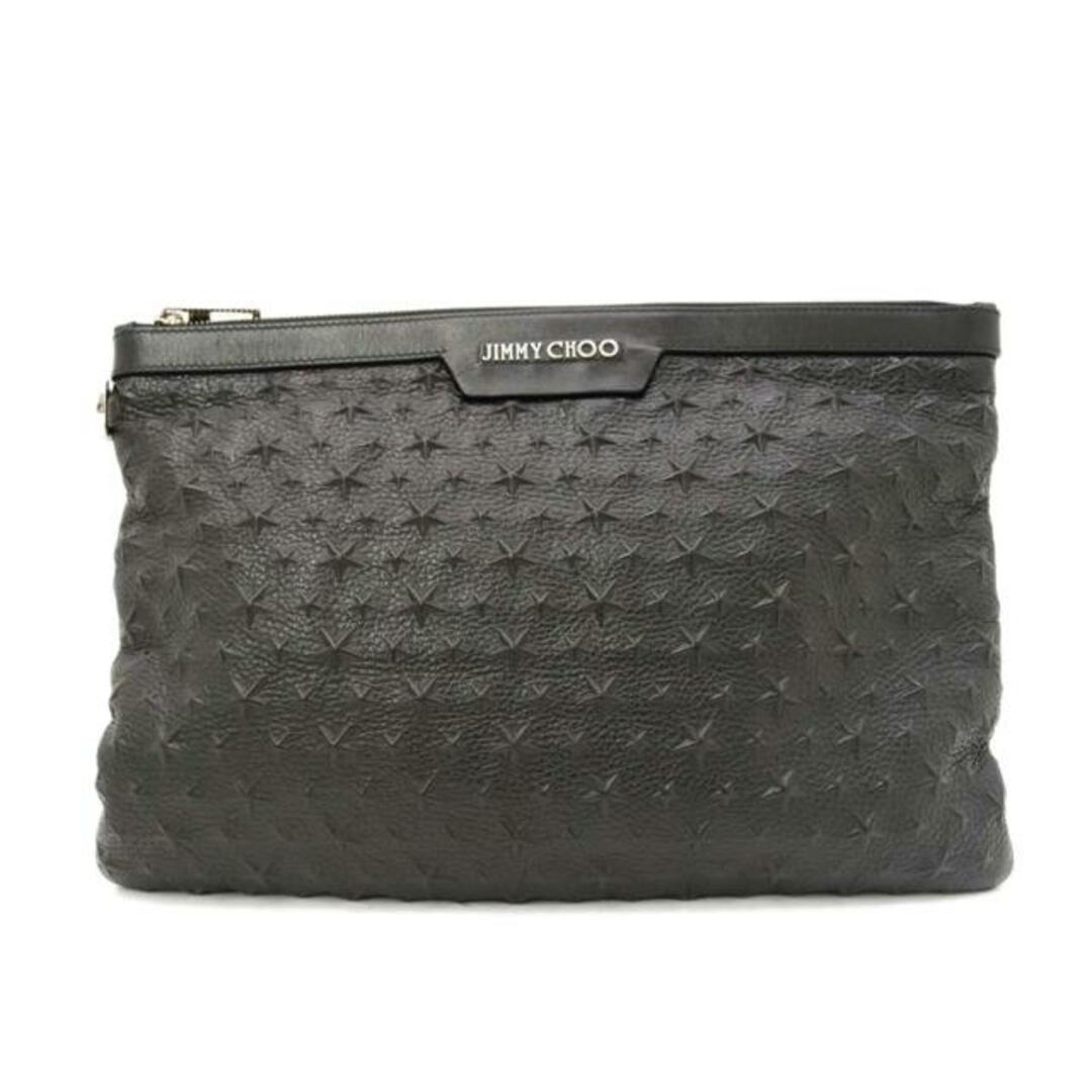 <br>JIMMY CHOO ジミーチュウ 黒 カーフレザー A4対応 スター /デレククラッチバッグ/ブラック/DEREK EMG 154/27G***/ブランドバック/SAランク/69