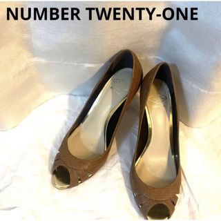 ナンバートゥエンティワン(No. 21)のNUMBER TWENTY-ONE  オープントゥ　パンプス　ヒール(ハイヒール/パンプス)