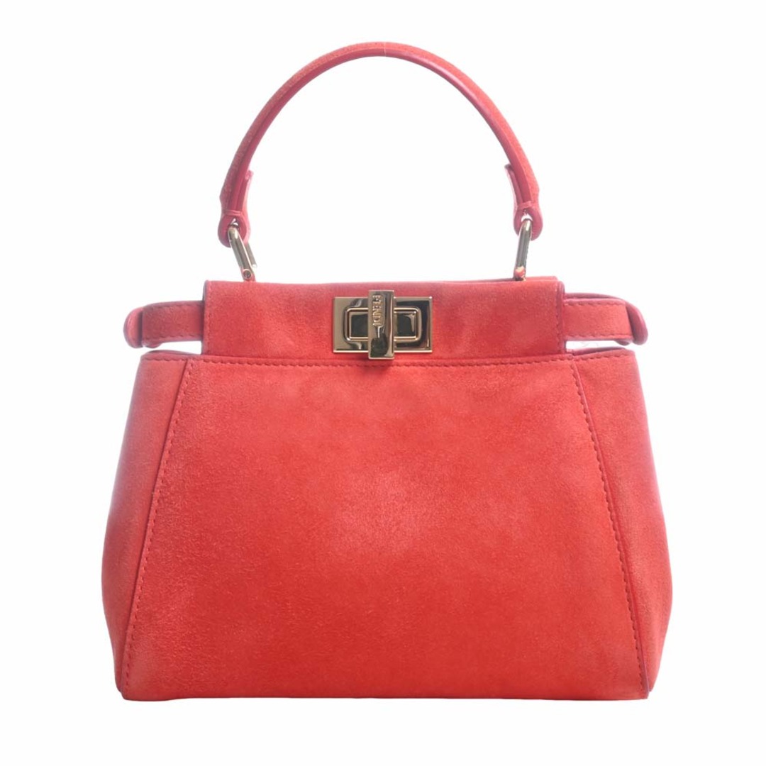 FENDI フェンディ スエード ピーカブー XS 2WAY ハンドバッグ 8BN309 レッド by