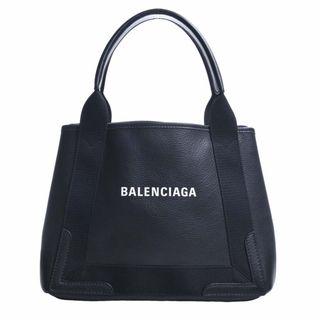 【BALENCIAGA】ネイビー・スモールカバス　キャンバス×カーフスキングレー