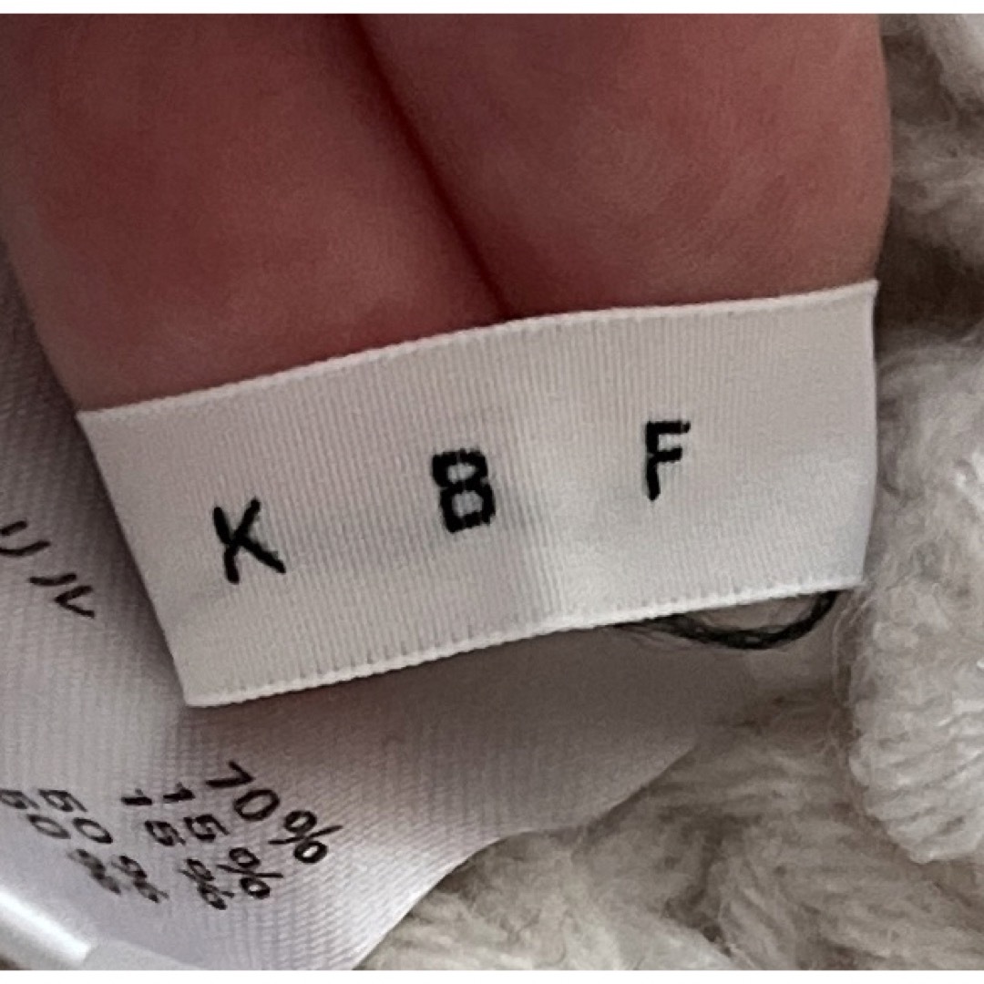 KBF(ケービーエフ)のKBF ゆったり　ざっくりセーター　縄編み　オレンジ　ボーダー　大きいサイズ レディースのトップス(ニット/セーター)の商品写真