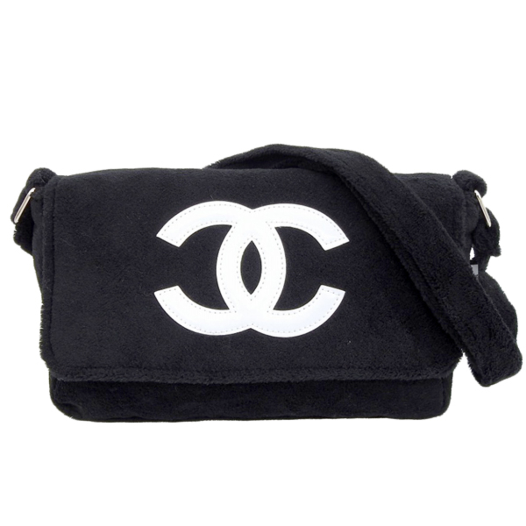 【中古】CHANEL シャネル パイル ココマーク ノベルティ ショルダーバッグ - ブラック gy | フリマアプリ ラクマ