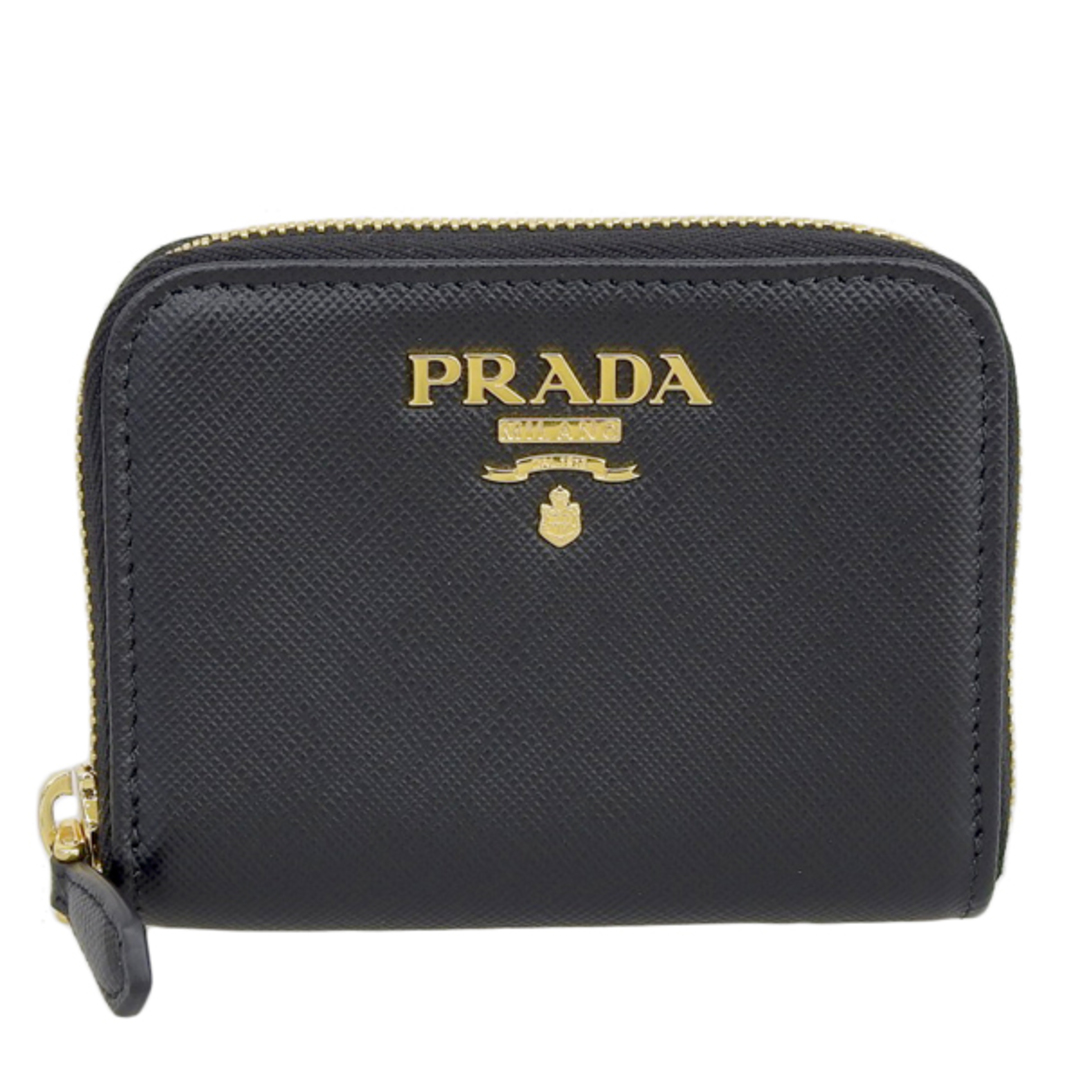 PRADA プラダ SAFFIANO METAL ラウンドファスナー コインケース 1MM268 ブラック gy