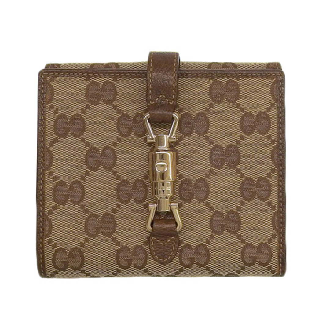 Gucci - 【中古】Gucci グッチ GGキャンバス Wホック 二つ折り財布