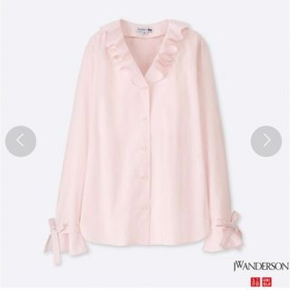 ユニクロ(UNIQLO)の新品●Jw Anderson エクストラファインコットンラッフルブラウス XL(シャツ/ブラウス(長袖/七分))