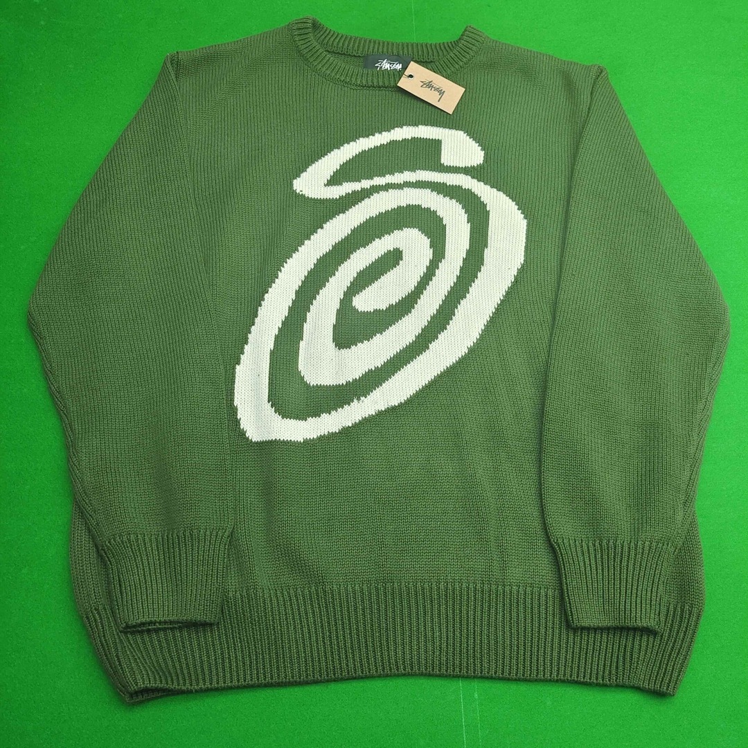 STUSSY - STUSSY CURLY SWEATER パーカー ニットセーター グリーン Lの ...