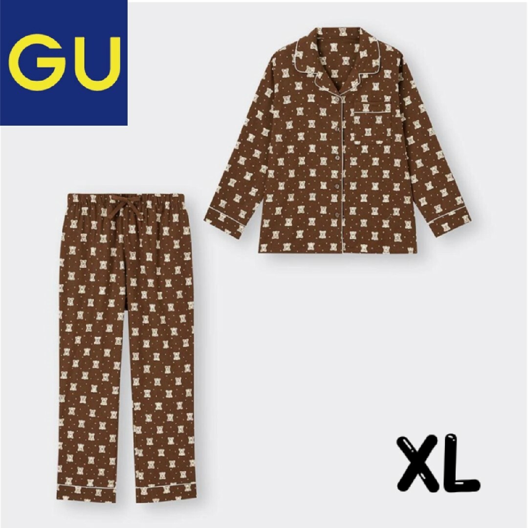 GU(ジーユー)のGU　パジャマ(長袖&ロングパンツ) 　コアラのマーチ　XLサイズ　ブラウン レディースのルームウェア/パジャマ(ルームウェア)の商品写真