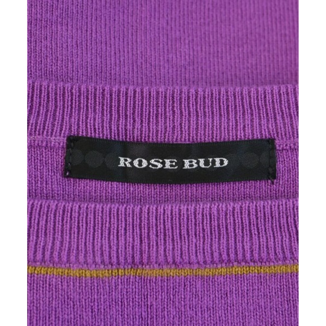 ROSE BUD(ローズバッド)のROSE BUD ニット・セーター F 紫xベージュx黒等(ボーダー) 【古着】【中古】 レディースのトップス(ニット/セーター)の商品写真