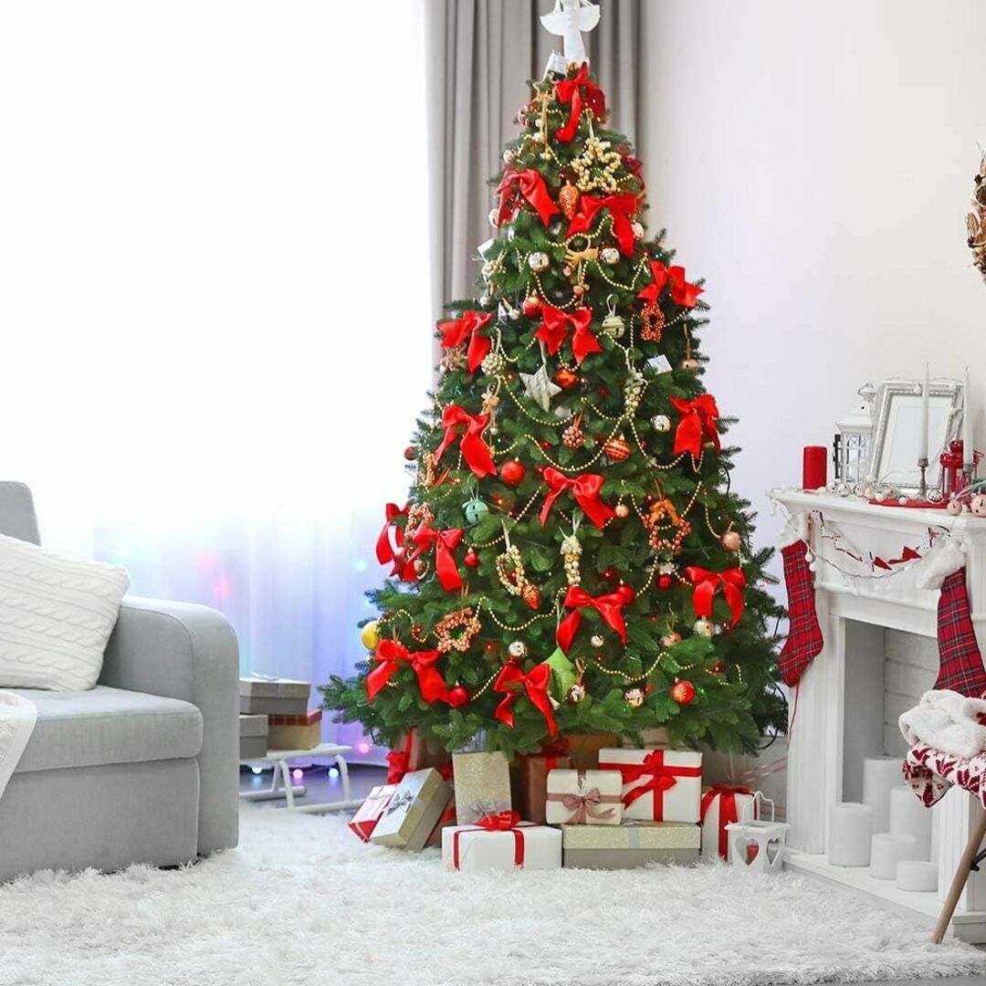 クリスマスツリー 210㎝ 自動開き設計 豪華1300枝 LEDイルミネーション